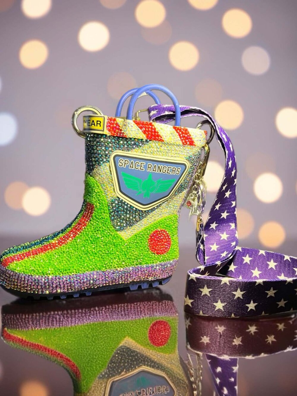 Hand-Crystallized Buzz Lightyear Boot Crossbody Purse